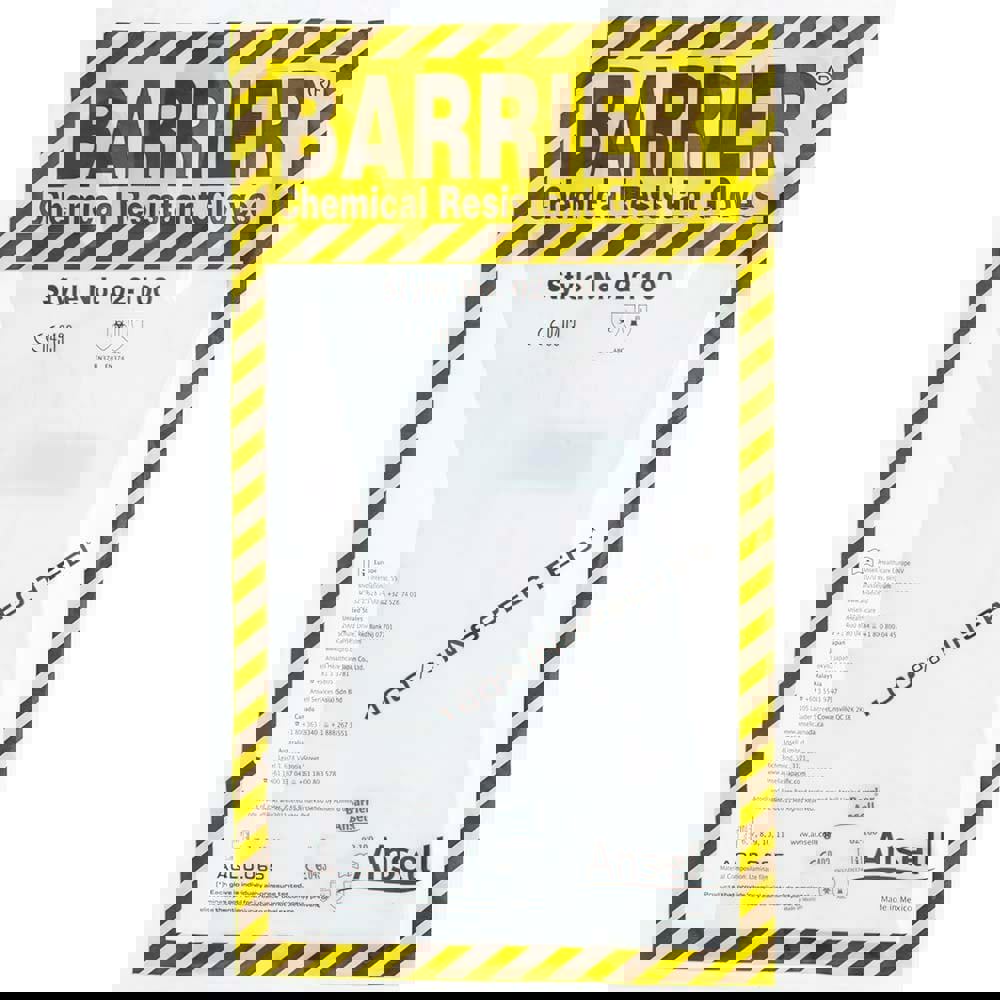 Series 02-100 Chemical Resistant Gloves: 0.06 Thick, Unsupported,